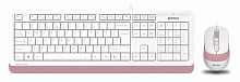 Клавиатура + мышь A4Tech Fstyler F1010 клав:белый/розовый мышь:белый/розовый USB Multimedia