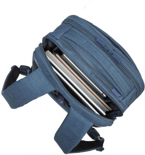 Рюкзак для ноутбука 17.3" Riva 8365 синий полиэстер женский дизайн фото 7
