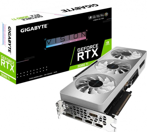 Видеокарта Gigabyte PCI-E 4.0 GV-N308TVISION OC-12GD NVIDIA GeForce RTX 3080TI 12288Mb 384 GDDR6X 1710/19000 HDMIx2 DPx3 HDCP Ret фото 3
