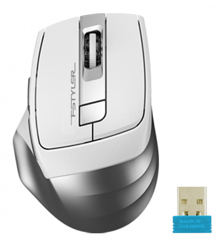 Мышь A4Tech Fstyler FB35 белый/серый оптическая (2000dpi) беспроводная BT/Radio USB для ноутбука (6but) фото 2