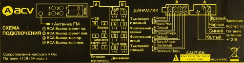 Автомагнитола ACV AVS-814BW 1DIN 4x50Вт (34492) фото 3 Автомагнитола ACV AVS-814BW 1DIN 4x50Вт (34492) фото 3
