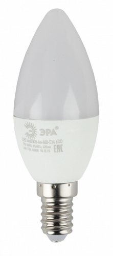 Лампа светодиодная Эра B35-6W-827-E14 6Вт цоколь:E14 2700K 220В колба:B35 (упак.:3шт)