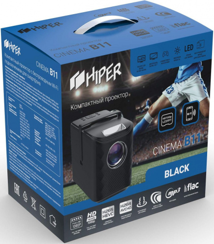Проектор Hiper Cinema B11 Black LCD 3700Lm (1280x720) 2000:1 ресурс лампы:50000часов 2xUSB typeA 1xHDMI 1.7кг фото 4