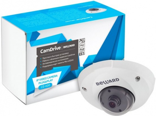Видеокамера IP Beward CD400 2.8-2.8мм цветная корп.:белый фото 2