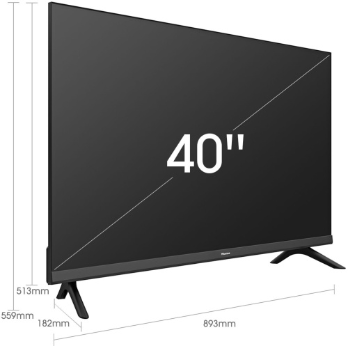 Телевизор LED Hisense 40" 40A4BG Frameless черный FULL HD 60Hz DVB-T DVB-T2 DVB-C DVB-S DVB-S2 WiFi Smart TV (RUS) фото 2