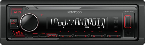 Автомагнитола Kenwood KMM-205 1DIN 4x50Вт