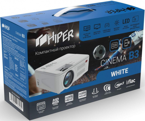 Проектор Hiper Cinema B3 LCD 3700Lm (1280x720) 2000:1 ресурс лампы:50000часов 2xUSB typeA 1xHDMI 1кг фото 6