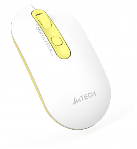 Мышь A4Tech Fstyler FG20S Daisy белый/желтый оптическая (2000dpi) silent беспроводная USB для ноутбука (4but) фото 2