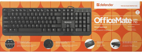Клавиатура Defender OfficeMate HM-710 черный USB фото 4