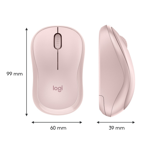 Мышь Logitech M221 SILENT розовый оптическая (1000dpi) silent беспроводная USB для ноутбука (3but) фото 5