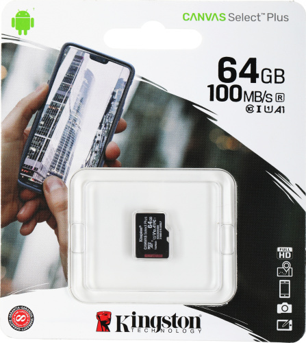Флеш карта microSDXC 64GB Kingston SDCS2/64GBSP Canvas Select Plus w/o adapter фото 2