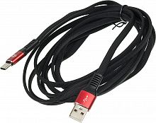 Кабель Digma USB A(m) USB Type-C (m) 3м черный/красный плоский