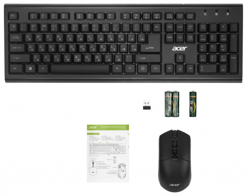 Клавиатура + мышь Acer OKR120 клав:черный мышь:черный USB беспроводная (ZL.KBDEE.007) фото 5