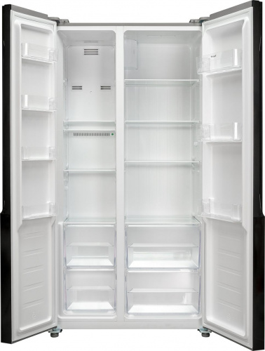Холодильник Weissgauff WSBS 500 NFB Inverter 2-хкамерн. черное стекло фото 3