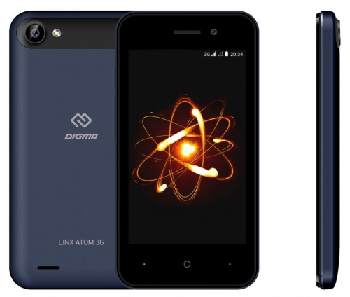 Смартфон Digma Atom 3G Linx 4Gb 512Mb темно-синий моноблок 3G 2Sim 4" 480x800 Android 8.1 2Mpix WiFi GSM900/1800 GSM1900 TouchSc MP3 FM microSD max32Gb фото 3