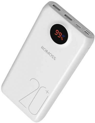 Мобильный аккумулятор Romoss PH80 Pro (SW20 PRO) 20000mAh 3A QC 2xUSB белый (PH80 PRO) фото 3