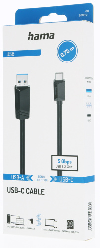 Кабель Hama H-200651 00200651 USB (m)-USB Type-C (m) 0.75м черный фото 3