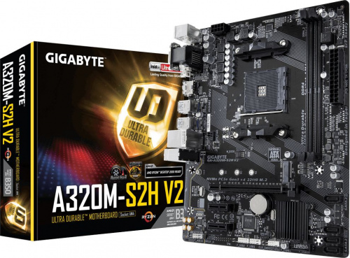 Материнская плата Gigabyte GA-A320M-S2H V2 Soc-AM4 AMD B350 2xDDR4 mATX AC`97 8ch(7.1) GbLAN RAID+VGA+DVI+HDMI фото 2