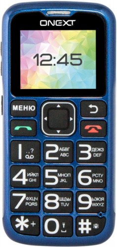 Мобильный телефон Onext Care-Phone 5 синий моноблок 2Sim 1.8" 0.1Mpix GSM900/1800 GSM1900 MP3 FM microSD