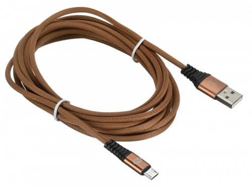 Кабель Digma USB A(m) micro USB B (m) 3м коричневый фото 5