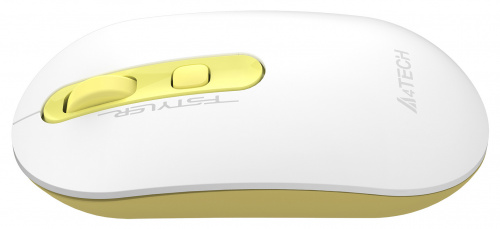 Мышь A4Tech Fstyler FG20S Daisy белый/желтый оптическая (2000dpi) silent беспроводная USB для ноутбука (4but) фото 4