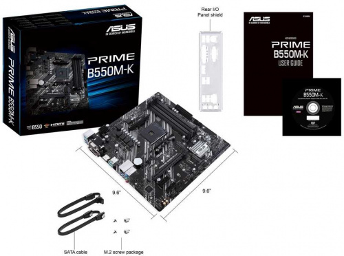 Материнская плата Asus PRIME B550M-K Soc-AM4 AMD B550 4xDDR4 mATX AC`97 8ch(7.1) GbLAN RAID+VGA+DVI+HDMI фото 2
