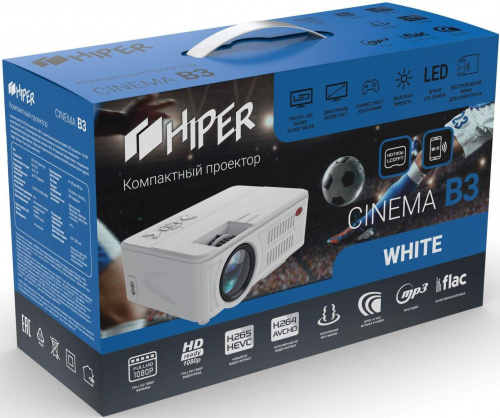 Проектор Hiper Cinema B3 LCD 3700Lm (1280x720) 2000:1 ресурс лампы:50000часов 2xUSB typeA 1xHDMI 1кг фото 5