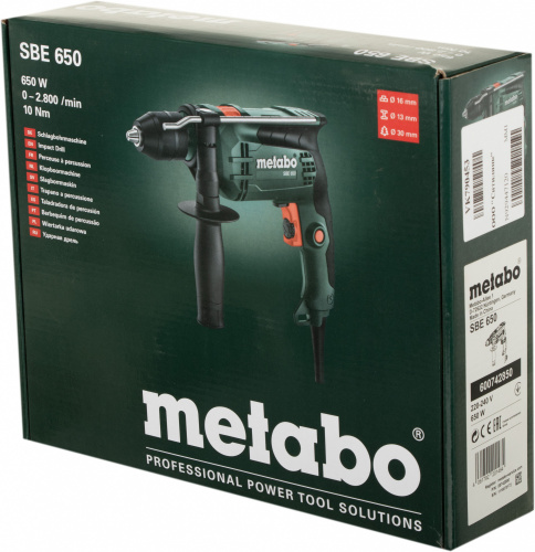 Дрель ударная Metabo SBE 650 650Вт патрон:быстрозажимной реверс (600742850) фото 3