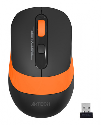 Мышь A4Tech Fstyler FG10S черный/оранжевый оптическая (2000dpi) silent беспроводная USB для ноутбука (4but) фото 8