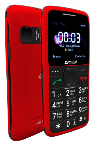 Мобильный телефон Digma S220 Linx 32Mb красный моноблок 2Sim 2.2" 176x220 0.3Mpix GSM900/1800 MP3 FM microSD max32Gb фото 3