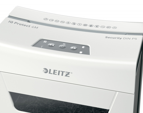 Шредер Leitz IQ Protect Premium 4M белый (секр.P-5) фрагменты 4лист. 14лтр. скрепки скобы фото 9