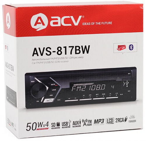 Автомагнитола ACV AVS-817BW 1DIN 4x50Вт фото 5