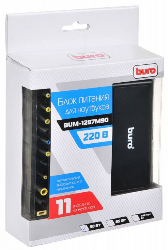 Блок питания Buro BUM-1287M90 автоматический 90W 18.5V-20V 11-connectors от бытовой электросети фото 6