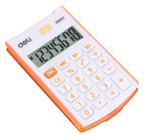 Калькулятор карманный Deli E39217/OR оранжевый 8-разр. фото 5