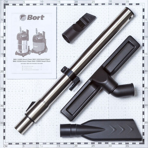 Строительный пылесос Bort BAX-1520-Smart Clean 1400Вт (уборка: сухая/влажная) серый фото 2