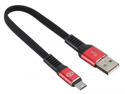Кабель Digma USB A(m) micro USB B (m) 0.15м черный/красный плоский фото 5