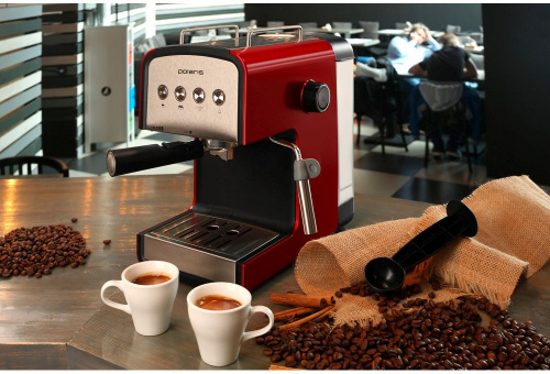 Кофеварка эспрессо Polaris PCM 1516E Adore Crema 850Вт красный фото 3