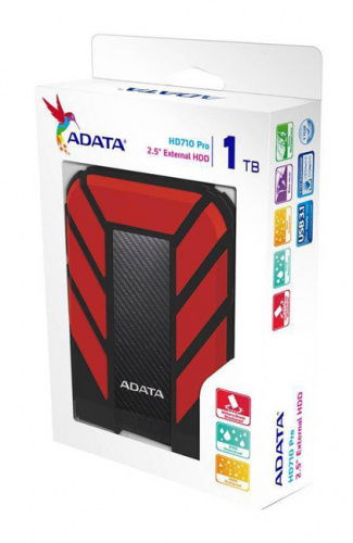 Жесткий диск A-Data USB 3.0 1TB AHD710P-1TU31-CRD HD710Pro DashDrive Durable 2.5" красный фото 3