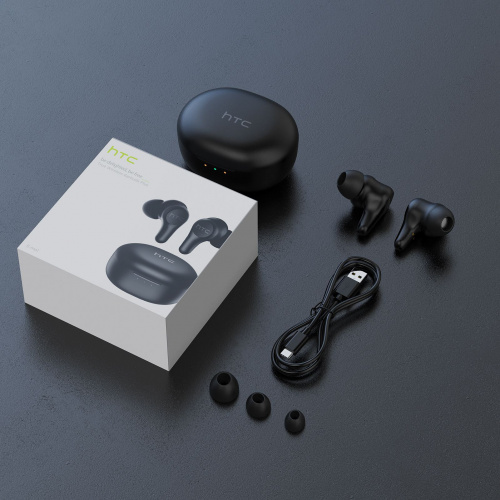 Гарнитура вкладыши HTC E-mo 1 True Wireless Earbuds Plus черный беспроводные bluetooth в ушной раковине фото 2