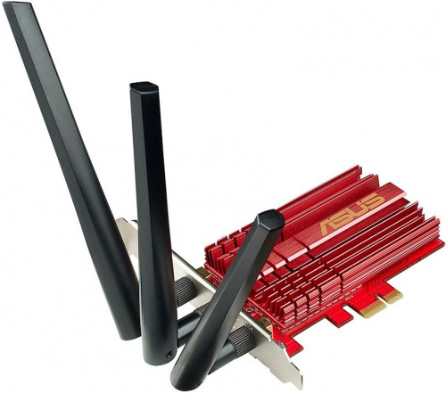 Сетевой адаптер WiFi Asus PCE-AC68 PCI Express (ант.внеш.съем) 3ант. фото 2