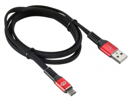 Кабель Digma MICROUSB-1.2M-FLAT-BLKR USB (m)-micro USB (m) 1.2м черный/красный плоский фото 5