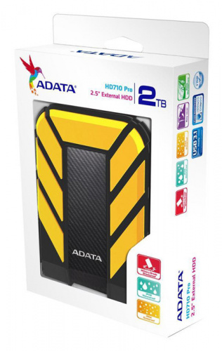 Жесткий диск A-Data USB 3.0 2TB AHD710P-2TU31-CYL HD710Pro DashDrive Durable 2.5" желтый фото 2