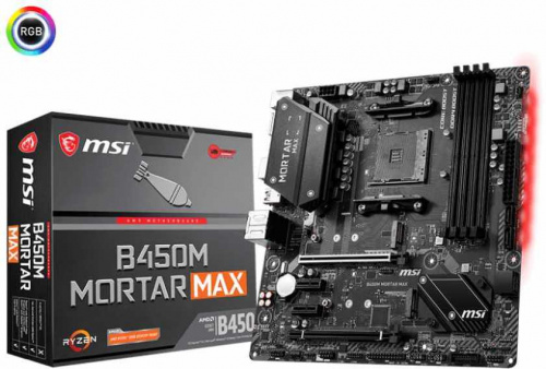Материнская плата MSI B450M MORTAR MAX Soc-AM4 AMD B450 4xDDR4 mATX AC`97 8ch(7.1) GbLAN RAID+HDMI+DP фото 5