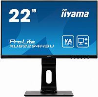 Монитор Iiyama 21.5" ProLite XUB2294HSU-B1 черный VA LED 4ms 16:9 HDMI M/M матовая HAS Pivot 1000:1 250cd 178гр/178гр 1920x1080 D-Sub DisplayPort FHD USB 4.7кг