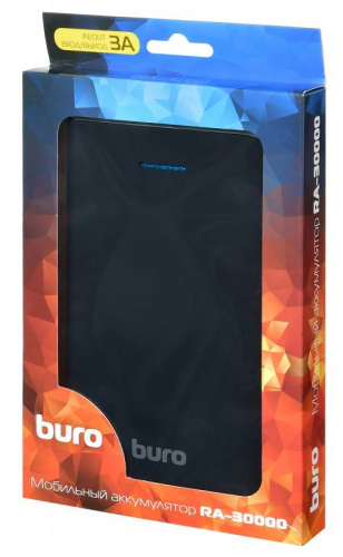 Мобильный аккумулятор Buro RA-30000 Li-Ion 30000mAh 3A черный/серый 2xUSB материал пластик фото 3