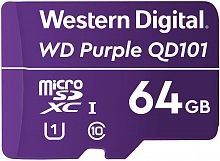 Флеш карта microSDXC 64Gb Class10 WD WDD064G1P0C Purple w/o adapter