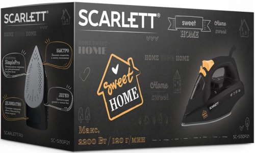 Утюг Scarlett SC-SI30P21 2200Вт черный/оранжевый фото 3