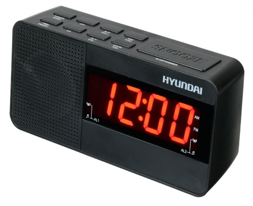 Радиобудильник Hyundai H-RCL200 черный LED подсв:красная часы:цифровые AM/FM фото 2