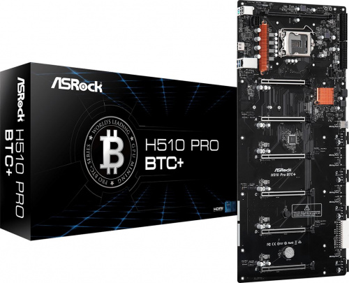 Материнская плата Asrock H510 PRO BTC+ Soc-1200 Intel H510 1xDDR4 GbLAN+HDMI