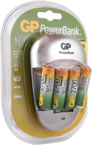 Аккумулятор + зарядное устройство GP PowerBank PB27GS270 AA NiMH 2700mAh (4шт) фото 2